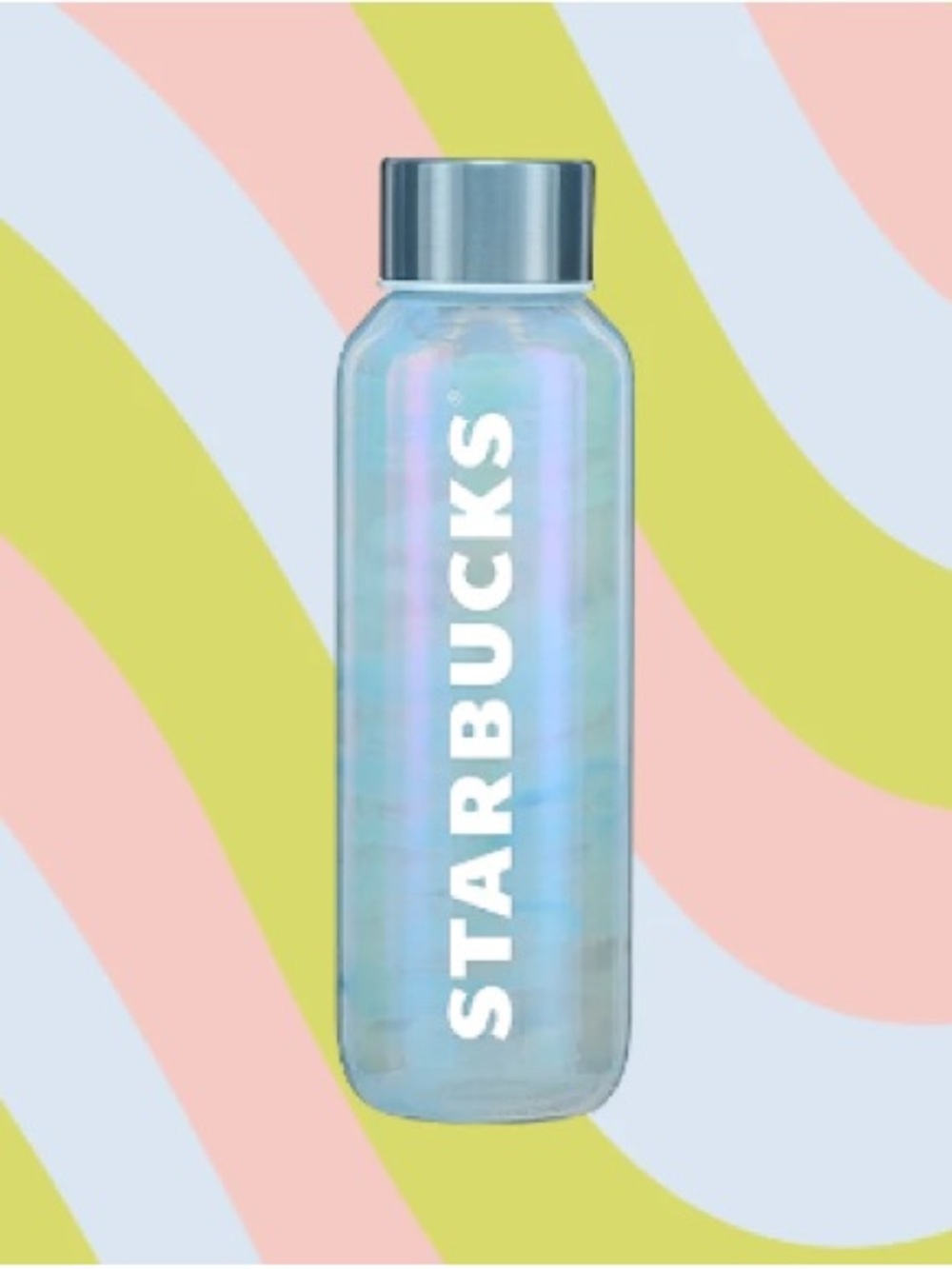 Starbucks Iridescent Holographic Glass Bottle
